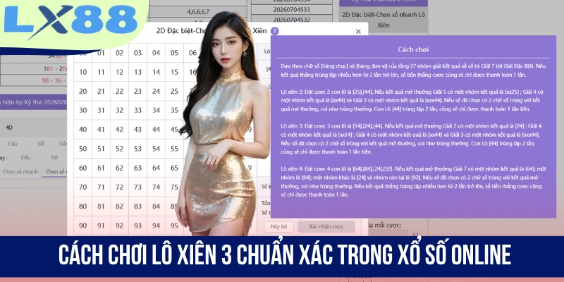 Cách chơi lô xiên 3 chuẩn xác trong xổ số online
